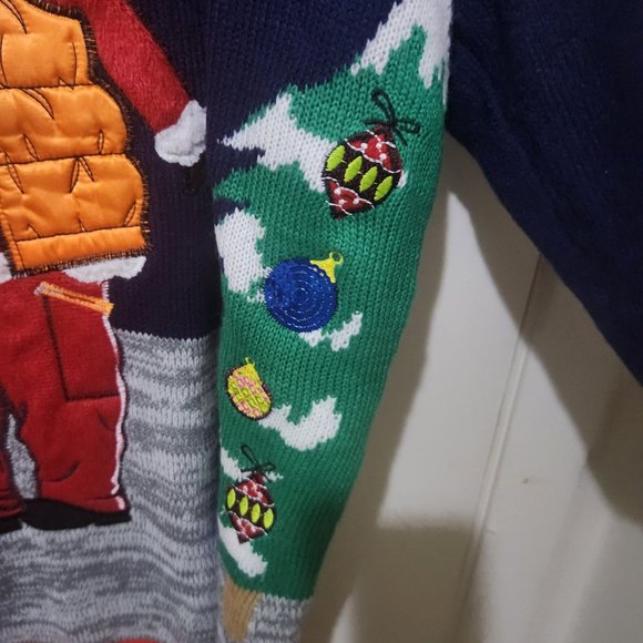 Santa Christmas Sweater Multi Color Size Large (42-44) - Picture 4 of 6